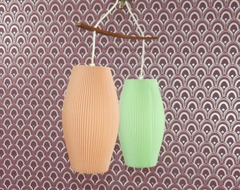50s 60s hanging lamp TEAK balloon pastel light fifties lighting lamp retro lamp