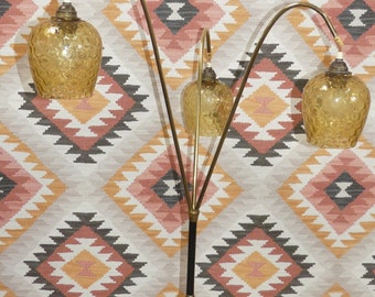 elegant 50s tripod floor lamp bag lamp brass glass three-armed gooseneck