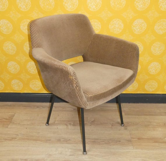 70s Fröscher KG Armchair Upholstered Conference Chair Cocktail