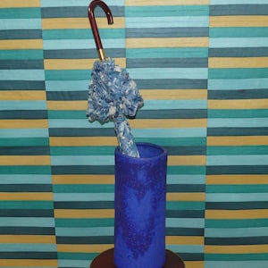 Rzadki, duży ceramiczny wazon, wazon podłogowy z lat 70. XX w., wys. 48,5 cm, ceramika HEYNE (Hey), Yves Klein, niebieski, WGP, retro niemiecka ceramika z połowy XX w., MCM