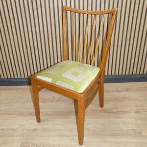 1 of 2 shapely 50s dining room chair spring core seat rung back chair kitchen chair vintage retro nostalgia