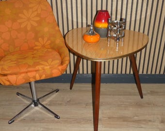50s 60s cocktail table tripod table formica teak optics classic kidney table