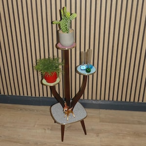 Fifties flower stool 50s small flower bench etagere Resopal decoration retro PASTEL flowerstool seventies vintage retro plant stand