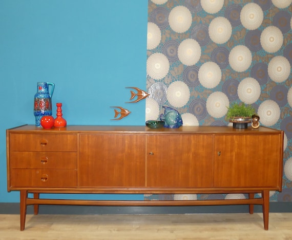 Noble 60s Sideboard Danish Design Style Teak 205 Cm Mid Century