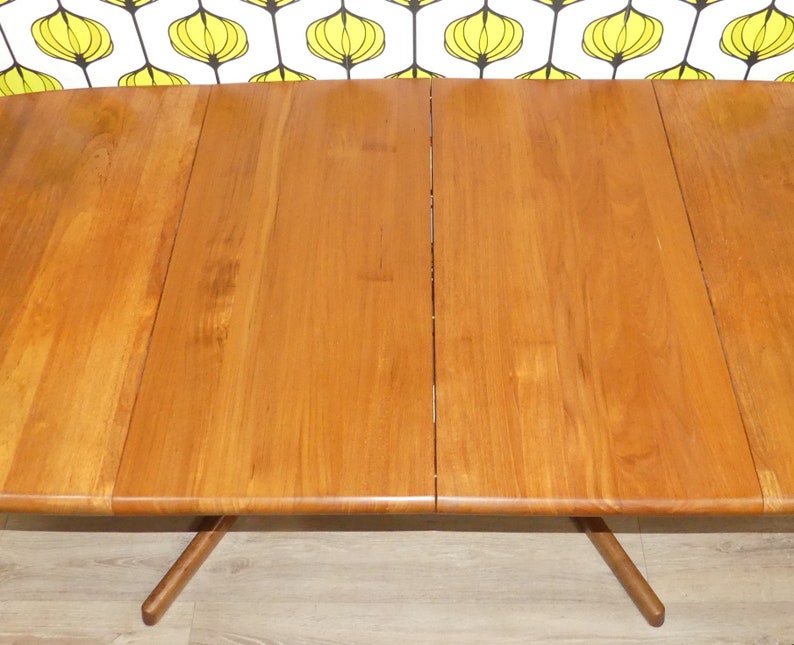 dyrlund massiver Teak Esstisch oval XXL ausziehbar 90cm/129/173/217cm Teak mid century vintage retro Tisch Bild 5