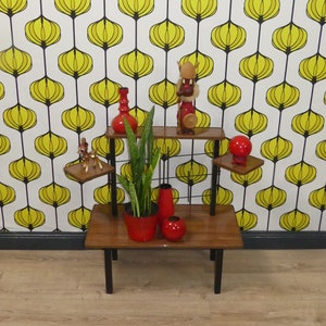 Sixties flower stool 70s 60s flower bench etagere Resopal teak look decoration retro flowers tool seventies vintage retro