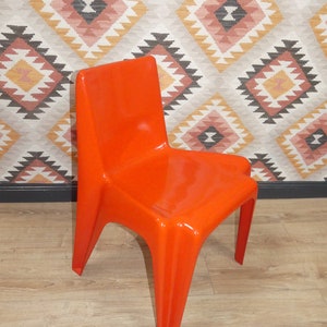 70s Bofinger chair BA 1171 stacking chair Helmut Bätzner RED plastic polyester resin pop art space age retro vintage