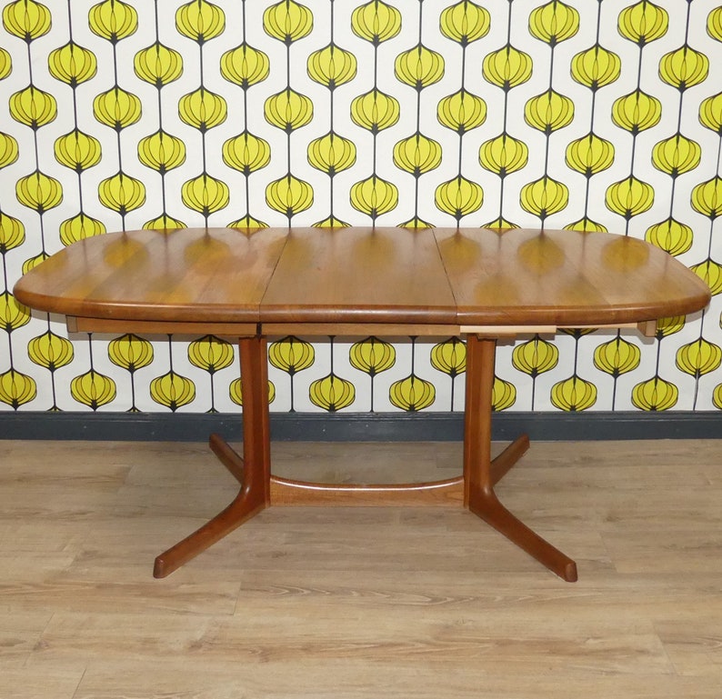 dyrlund massiver Teak Esstisch oval XXL ausziehbar 90cm/129/173/217cm Teak mid century vintage retro Tisch Bild 6