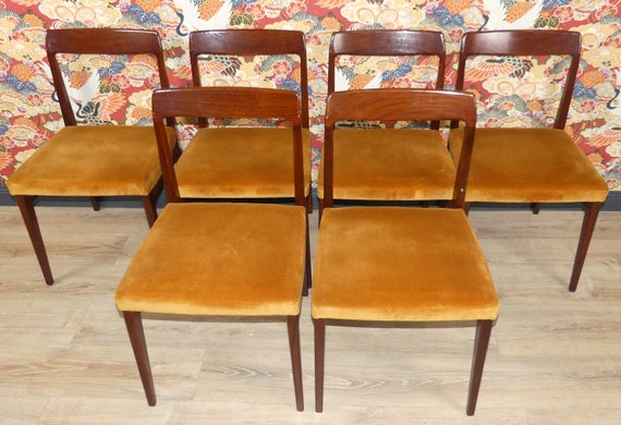 Set von 6 Stühlen 60er Jahre filigraner Esszimmerstuhl Stuhl 60s