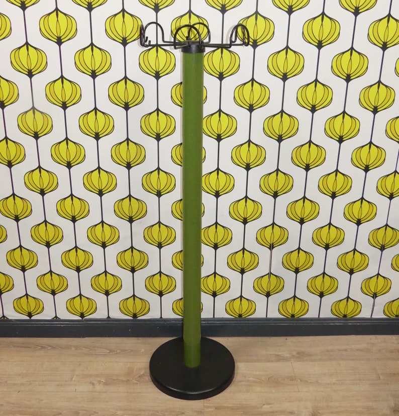 70s 80s Metal Coat Rack, Green, Freestanding Coat Rack, Clothes Stand ...