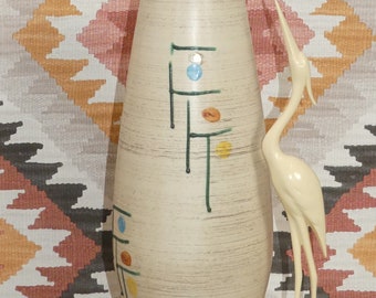 Vase 50er Jahre Scheurich Keramik 613-40 Pastell Dekor Handarbeit fifties retro Deko WGP vintage west german pottery