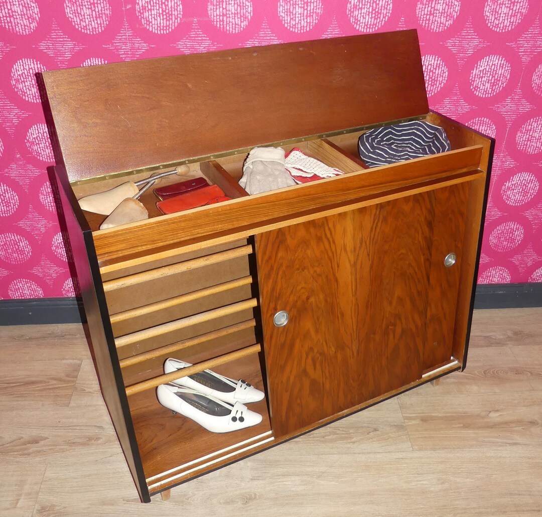 1960s Shoe Cabinet With Drop-down Compartment, Chest of Drawers ...