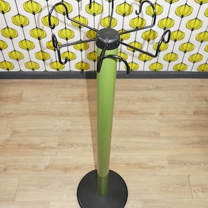 70s 80s coat rack metal green standing coat rack clothes rack coat hook plastic vintage coat rack seccose
