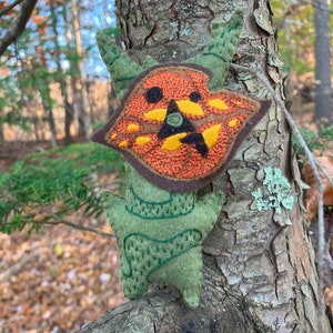 PDF Orange Leaf Forest Spirit Felt Embroidery Pattern Inspired by The Legend of Zelda Korok