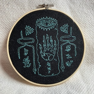 PDF The Legend of Zelda Inspired Zonai Hand Blackwork Embroidery Cross Stitch Pattern