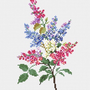 PDF Lilacs Vintage Cross Stitch Pattern