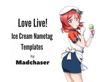 Love Live! Zestaw lodów z etykietą i szablonami gwiazdek