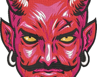 El Diablo Embroidery Design File, Machine Embroidery, Devil Head Embroidery, Demon Head Embroidery, Horror Scary Halloween, Digital Download