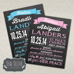 Baptism Announcement Sign | Photo Prop | Chalkboard Sign| Subway Art | Wall Art | DIY Printable