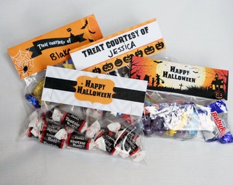 Halloween-goodiebag-dekorationer – utskrivbara DIY-godisetiketter (PDF)