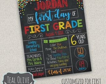 First Day of School Sign | Back to School | Last Day of School | Printable Chalkboard Poster | Chalkboard sign | DIY Printable