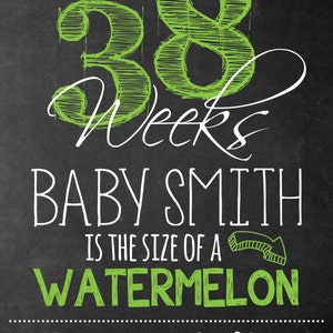 Weekly Pregnancy Chalkboard Sign Chalkboard Sign Weekly Packages Weekly ...