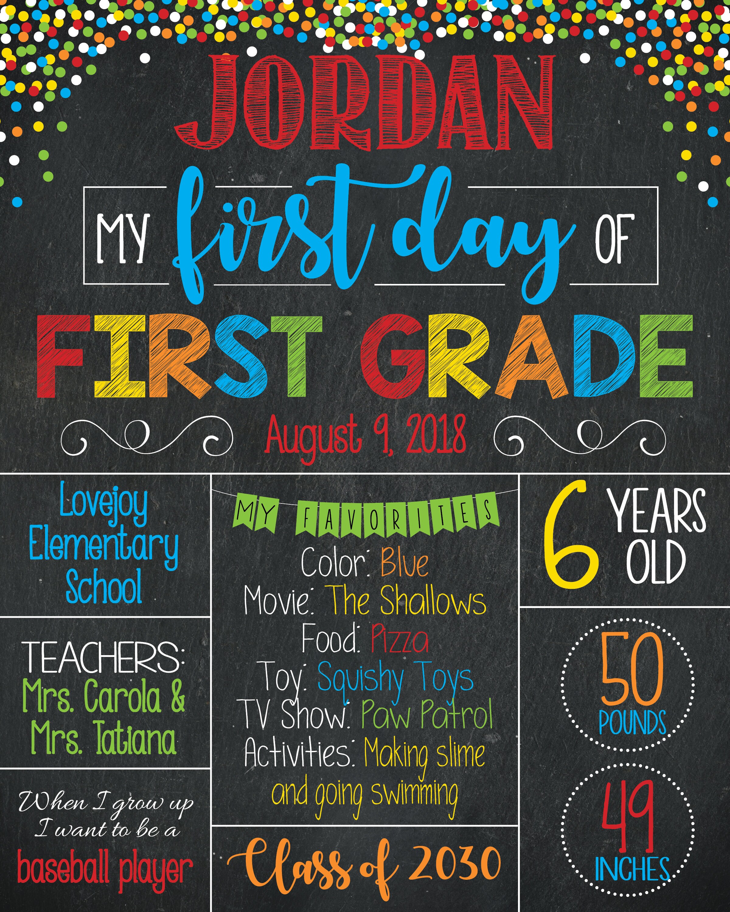 First Day of School Sign Back to School Last Day of School Etsy Canada