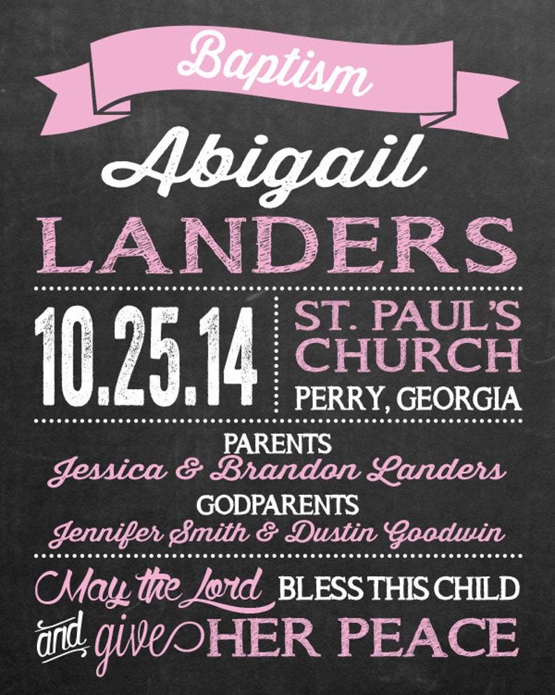 Baptism Announcement Sign Photo Prop Chalkboard Sign Etsy