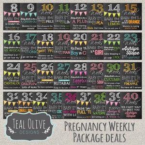 Weekly Pregnancy Chalkboard Sign - Chalkboard sign - Weekly packages - Weekly Pregnancy Countdown - Chalkboard Pregnancy