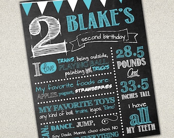 Chalkboard Birthday - first birthday chalkboard - Birthday Sign - Digital File