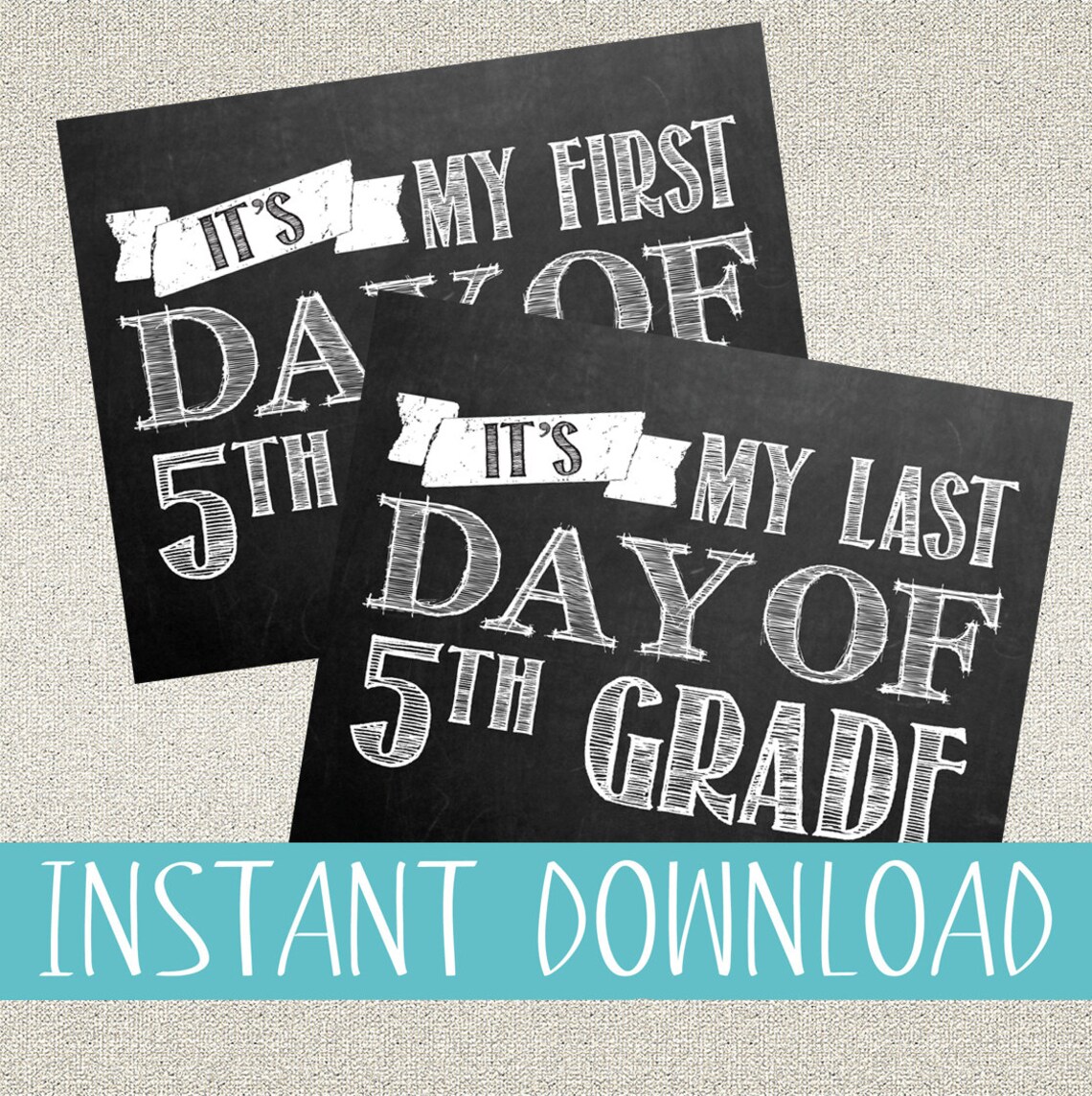 First Day &amp; Last Day of School Printable Signs White - Etsy