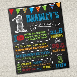 Chalkboard Birthday Sign - first Birthday chalkboard- Birthday Sign - Digital Print