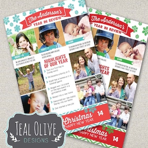 Carte de Noël \ Year In Review \ Newsletter Noël \ joyeux Noël \ carte évenement