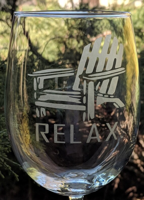 Etched Adirondack Wine Glass Lake House Wine Glass Camping Etsy