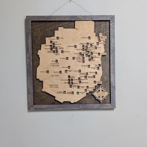 Adirondack 50 Waterfalls Challenge Tracker – Wooden NY Waterfall Map | Hiking & Camping Gift | Rustic Wall Decor for Outdoor Enthusiasts