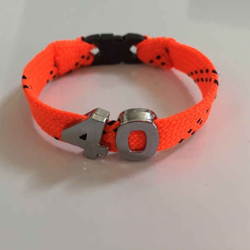 Hockey Skate Lace Bracelet with Number Slider Charms Etsy