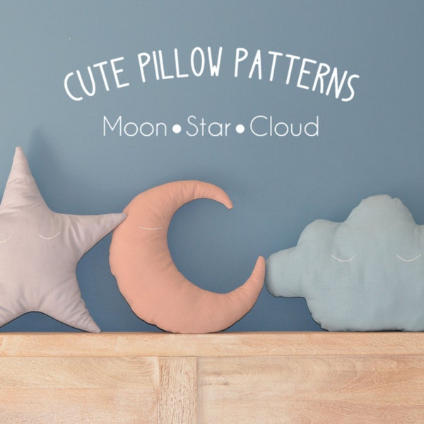 Moon - Star - Cloud Pillow Sewing Pattern in 2 sizes (13" and 18") // Toy Pattern // Easy Sewing Pattern // Instant Download // PDF