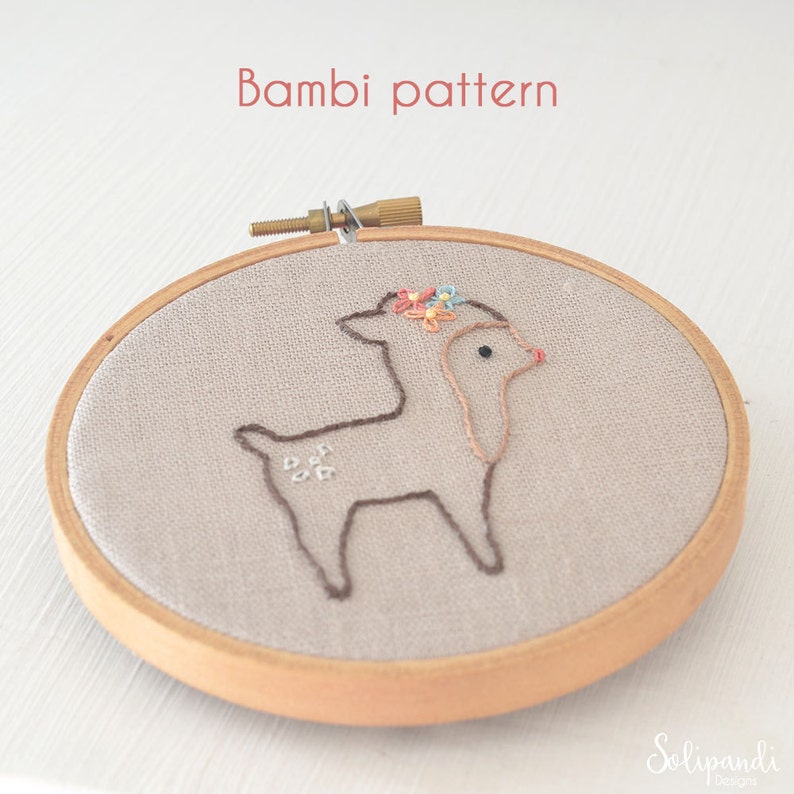 Bambi pattern, Hand Embroidery PDF Pattern Instand Digital Download // Hand Embroidery Design // Needlecraft design // 105 image 2