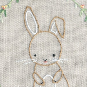 Little Bunny, Hand Embroidery PDF Pattern Instant Digital Download // Hand Embroidery Design // Nursery Art // Needlecraft design image 3