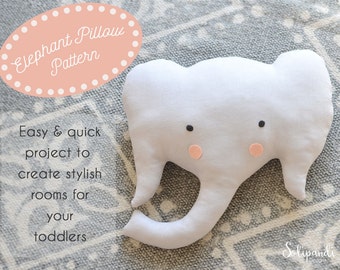 Elephant Pillow Sewing Pattern // Make your own // Toy Pattern // Easy Sewing Pattern // Instant Download // PDF //  Solipandi