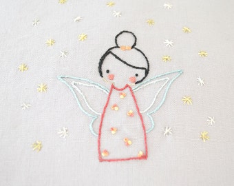 Little Fairy, Hand Embroidery PDF Pattern - Instand Digital Download // Hand Embroidery Design // Nursery Art // Needlecraft design