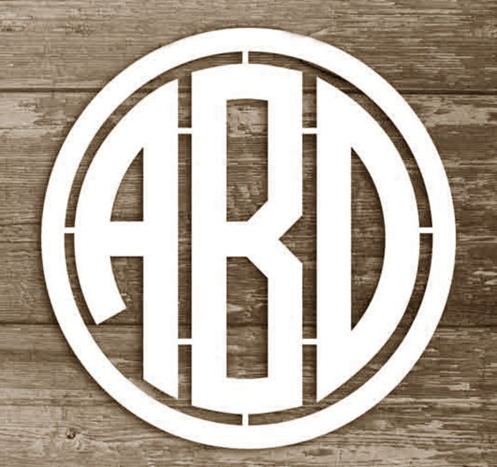 Monogram Wall Hanging Wooden Monogram Letters Circular Etsy