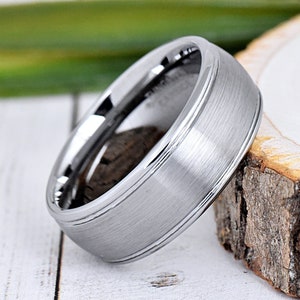 Mens Ring, Men&#39;s Tungsten Wedding Band, Tungsten Ring, Engagement Ring, Mens Wedding Ring, Promise Ring 8mm