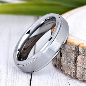 Mens Tungsten Wedding Band, Wedding Ring, Tungsten Ring, 6mm Brushed Ring, Promise Ring for Him, Men&#39;s Engagement Ring