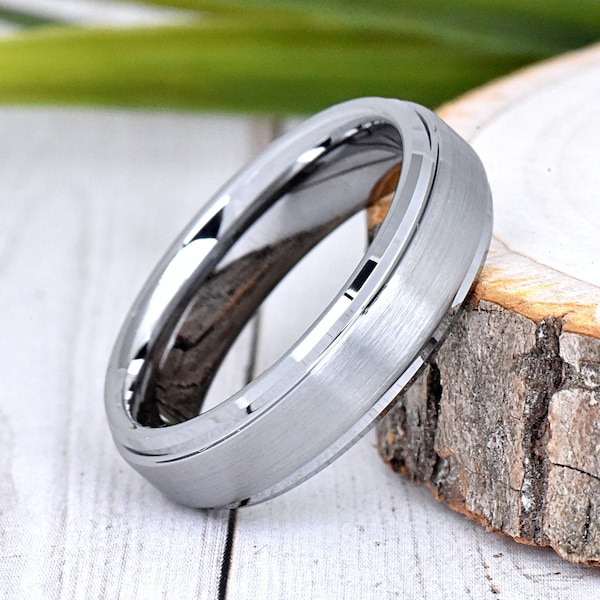 Mens Tungsten Wedding Band, Wedding Ring, Tungsten Ring, 6mm Brushed Ring, Promise Ring for Him, Men's Engagement Ring