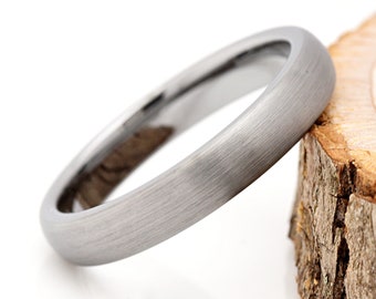 4mm Mens Womens Ring, Tungsten Carbide, Dome Wedding Ring, Tungsten Ring Mens, Mens Engagement Ring, Brushed 4mm 6mm 8mm Wedding Band