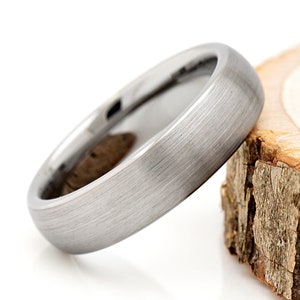 Wedding Band Mens, 6mm Silver Tungsten Wedding Ring Mens, Tungsten Band, Comfort Fit, Classic Dome, Promise Ring, Mens Engagement Band, Gift