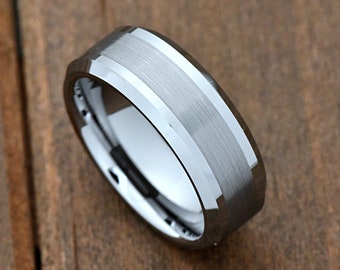 Tungsten Ring, Men's Tungsten Wedding Band, Tungsten Carbide Wedding Ring, Tungsten Ring, Personalized Custom Engraved, Men's Ring Band