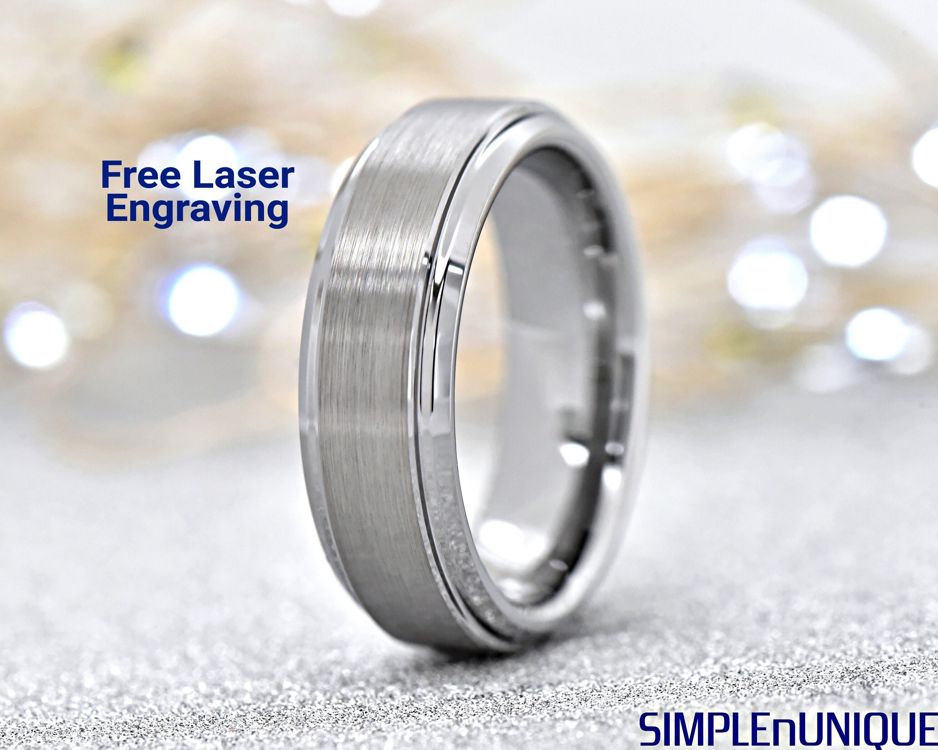 King Will 7mm Titanium Ring Gold Plated Lord of Ring Comfort Fit Wedding Band for Men Women V 1/2 