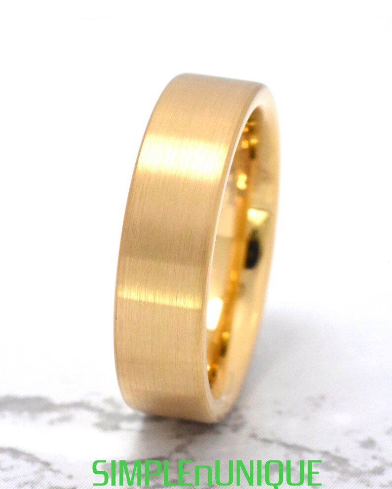 Mens Tungsten Band Gold Wedding Band Gold Tungsten Ring Wedding Ring Men Mens Tungsten Wedding Band Tungsten Ring Mens Wedding Band